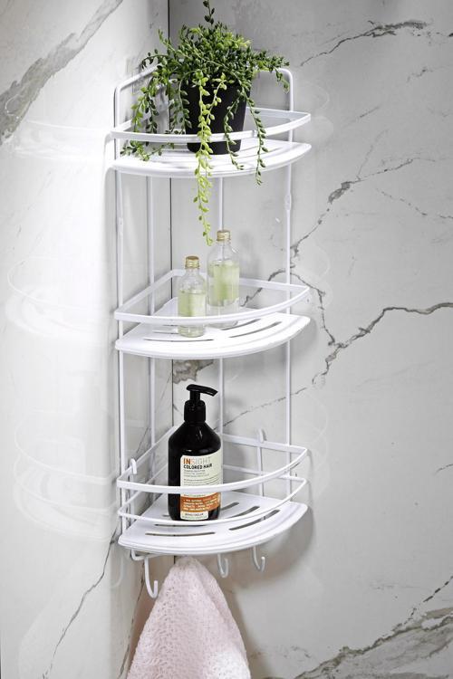 Yapışkanlı Ömür Boyu Paslanmaz Kristal Ayarlanabilir Raf Banyo Düzenleyici Şampuanlık LK-03 BBBK