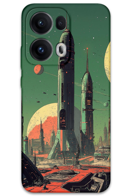 Oppo Reno 13 Pro 5G Uyumlu Uzay Desenli Telefon Kılıfı + Ekran Koruyucu - 5870