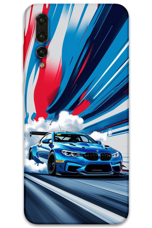 Huawei P20 Pro Uyumlu Araba Desenli Telefon Kılıfı + Ekran Koruyucu - 5762