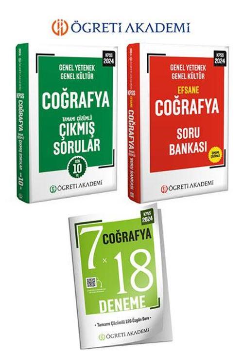 2024 KPSS Genel Yetenek Genel Kültür Coğrafya Soru+Deneme+Çıkmış Sorular Seti (3.Kitap)