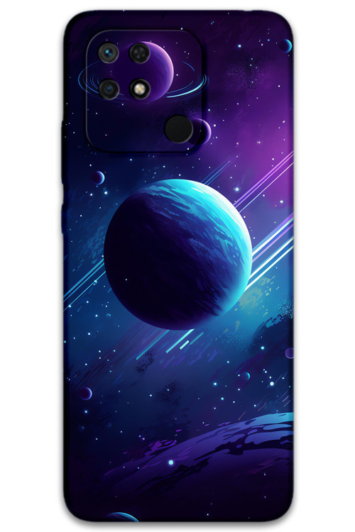 Poco C40 Uyumlu Uzay Desenli Telefon Kılıfı + Ekran Koruyucu - 5866