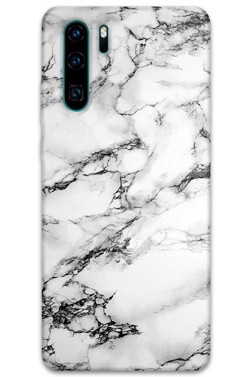 Huawei P30 Pro Uyumlu Mermer Desenli Telefon Kılıfı + Ekran Koruyucu - 5817