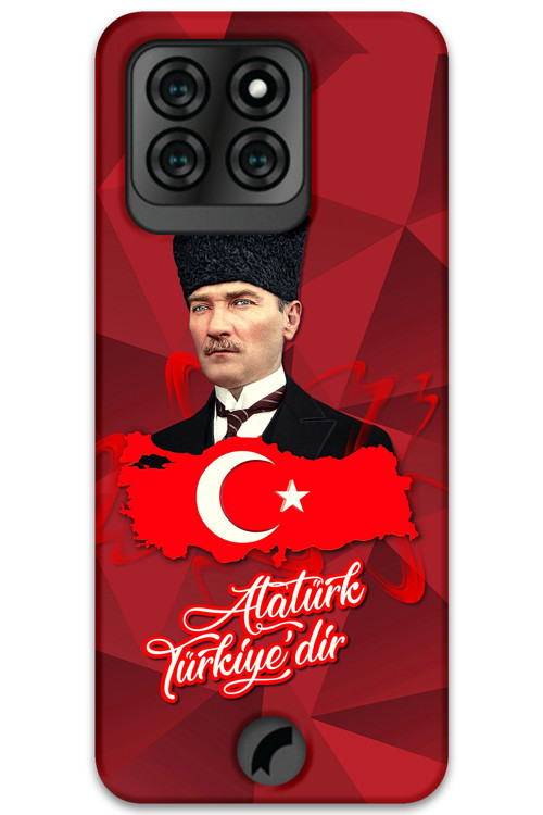 Reeder S71 Uyumlu Atatürk Desenli Telefon Kılıfı + Ekran Koruyucu - 5851