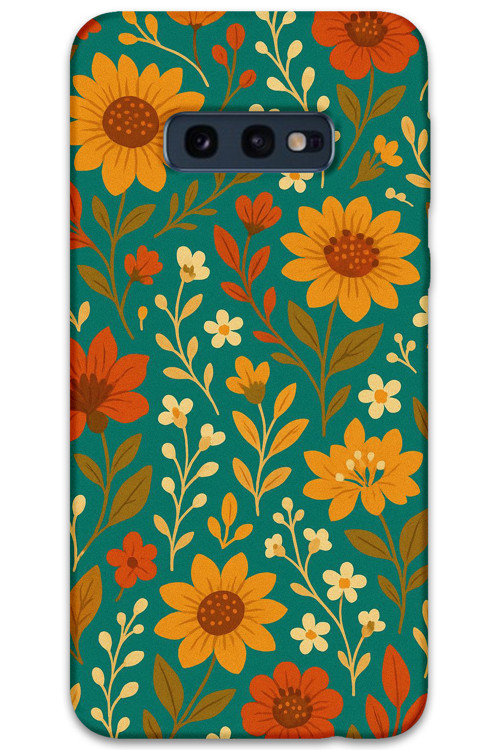 Galaxy S10E Uyumlu Çiçek Desenli Telefon Kılıfı + Ekran Koruyucu - 5786