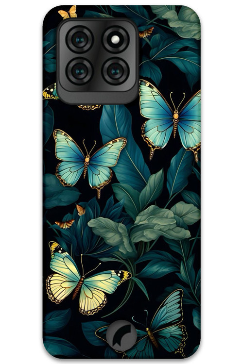 Reeder S71 Uyumlu Kelebek Desenli Telefon Kılıfı + Ekran Koruyucu - 5791