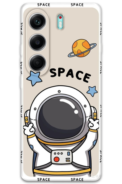 Tecno Camon 40 4G Uyumlu Astronot Desenli Telefon Kılıfı + Ekran Koruyucu - 5865