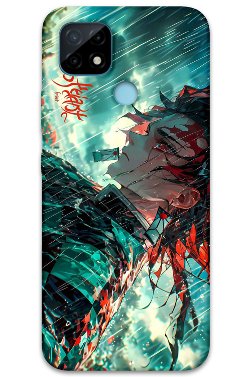 Realme C21 Uyumlu Anime Desenli Telefon Kılıfı + Ekran Koruyucu - 5909