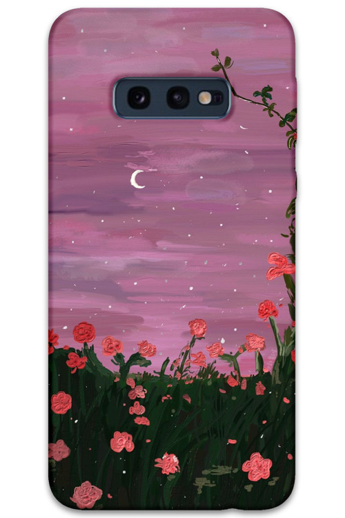 Galaxy S10E Uyumlu Çiçek Desenli Telefon Kılıfı + Ekran Koruyucu - 5793