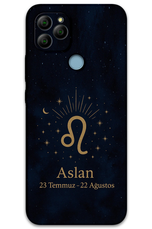 Gm 22 Uyumlu Aslan Burcu Desenli Telefon Kılıfı + Ekran Koruyucu - 5772