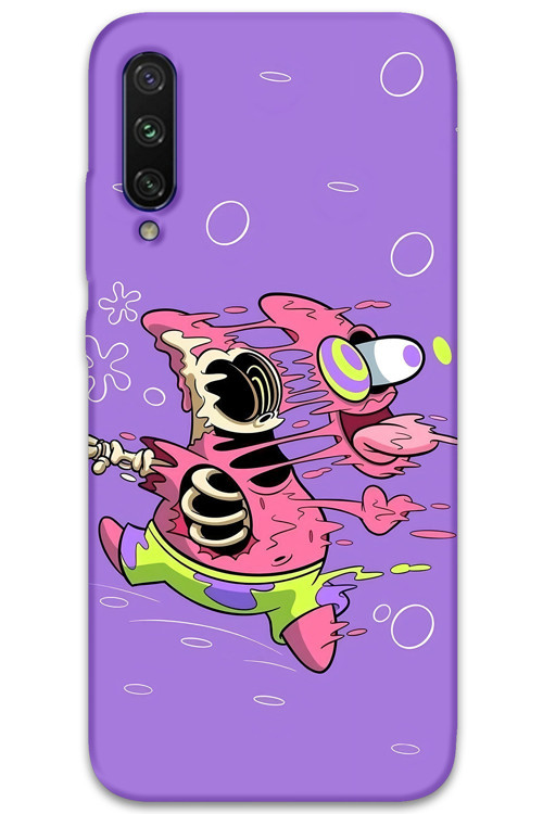 Mi A3 Uyumlu Sünger Bob Desenli Telefon Kılıfı + Ekran Koruyucu - 5939