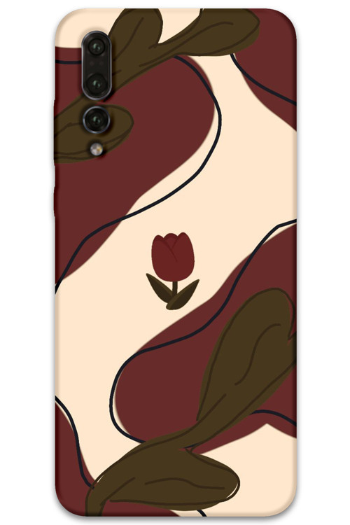 Huawei P20 Pro Uyumlu Çiçek Desenli Telefon Kılıfı + Ekran Koruyucu - 5790