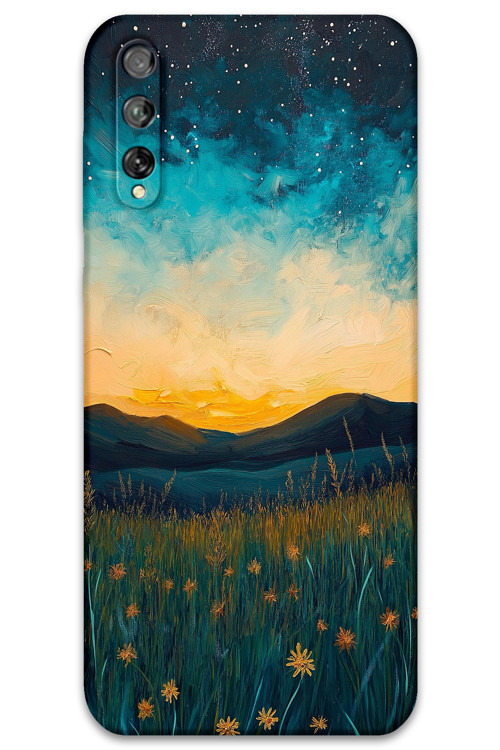 Huawei P Smart S Uyumlu Uzay Desenli Telefon Kılıfı + Ekran Koruyucu - 5871