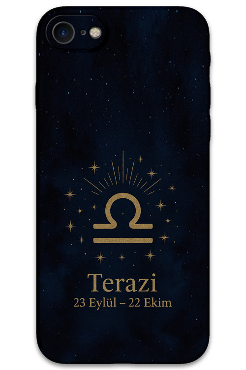 İphone 8 Uyumlu Terazi Burcu Desenli Telefon Kılıfı + Ekran Koruyucu - 5774