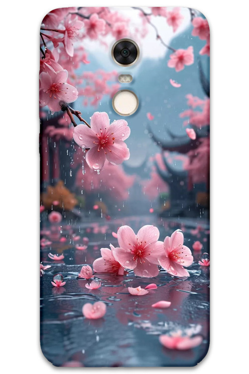 Redmi 5 Plus Uyumlu Çiçek Desenli Telefon Kılıfı + Ekran Koruyucu - 5794