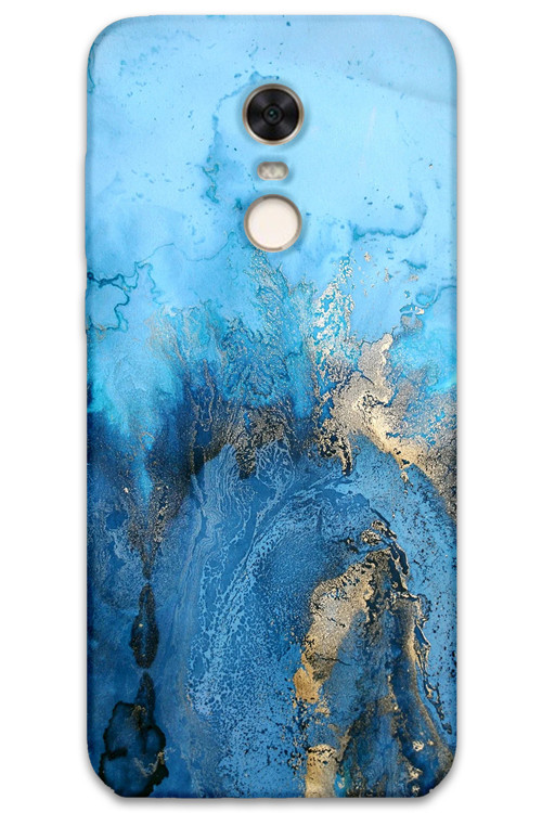Xiaomi Redmi 5 Plus Uyumlu Mermer Desenli Telefon Kılıfı + Ekran Koruyucu - 5812