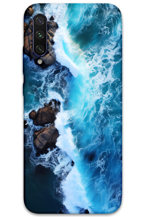 Xiaomi Mi A3 Uyumlu Mermer Desenli Telefon Kılıfı + Ekran Koruyucu - 5810