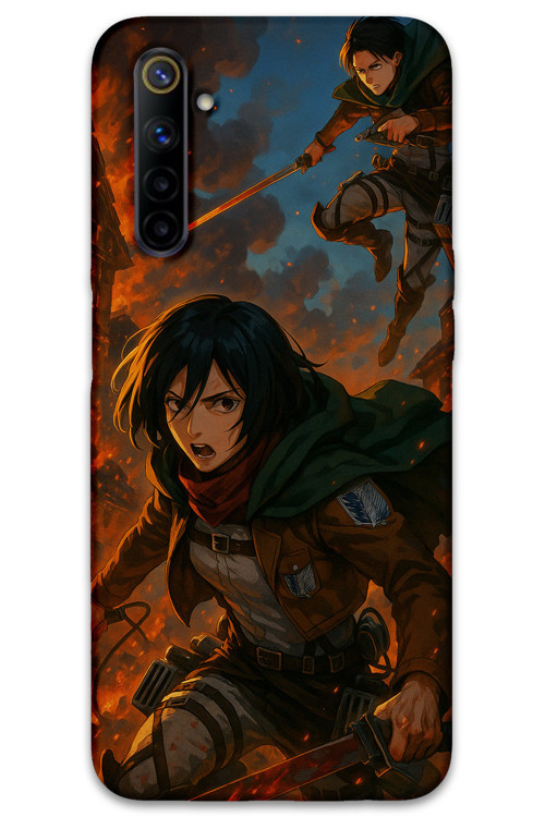 Realme 6 Uyumlu Anime Desenli Telefon Kılıfı + Ekran Koruyucu - 5744