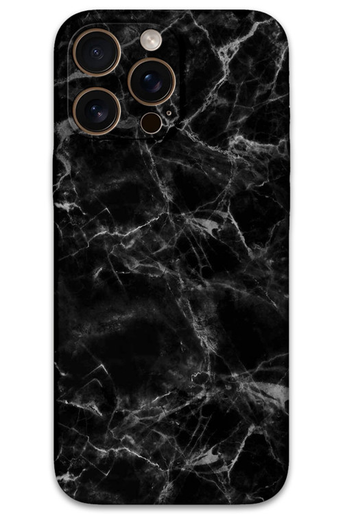 İphone 16 Pro Max Uyumlu Mermer Desenli Telefon Kılıfı + Ekran Koruyucu - 5815