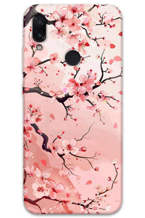 Xiaomi Redmi Note 7 Uyumlu Çiçek Desenli Telefon Kılıfı + Ekran Koruyucu - 5805