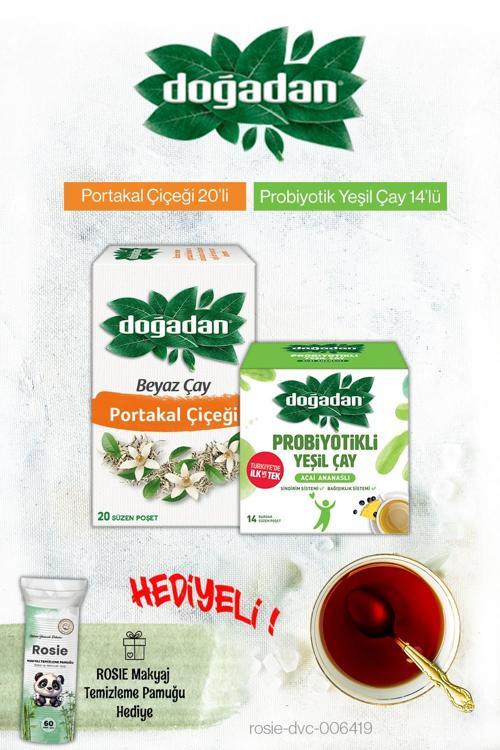 Beyaz Çay Portakal Çiçeği ve Probiyotikli Açai Ananas Poşet Çay ve Rosie Hediyeli