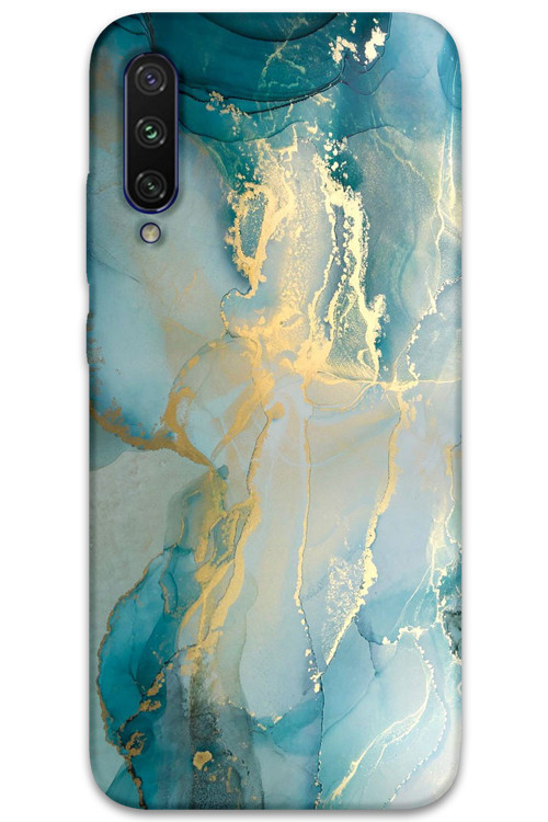 Xiaomi Mi A3 Uyumlu Mermer Desenli Telefon Kılıfı + Ekran Koruyucu - 5814
