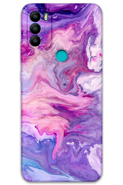 Gm 21 Plus Uyumlu Mermer Desenli Telefon Kılıfı + Ekran Koruyucu - 5813