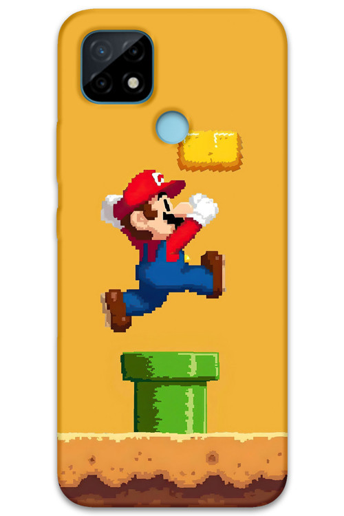 Realme C21 Uyumlu Mario Desenli Telefon Kılıfı + Ekran Koruyucu - 5941