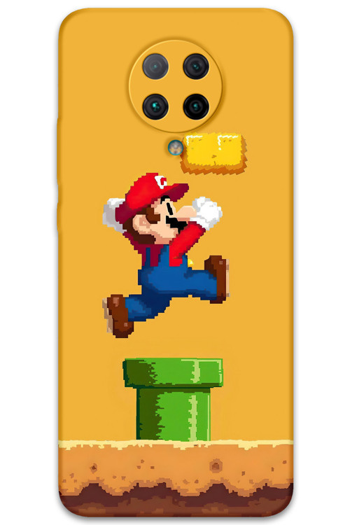 Poco F2 Pro Uyumlu Mario Desenli Telefon Kılıfı + Ekran Koruyucu - 5941