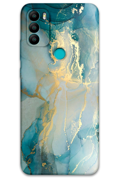 Gm 21 Plus Uyumlu Mermer Desenli Telefon Kılıfı + Ekran Koruyucu - 5814