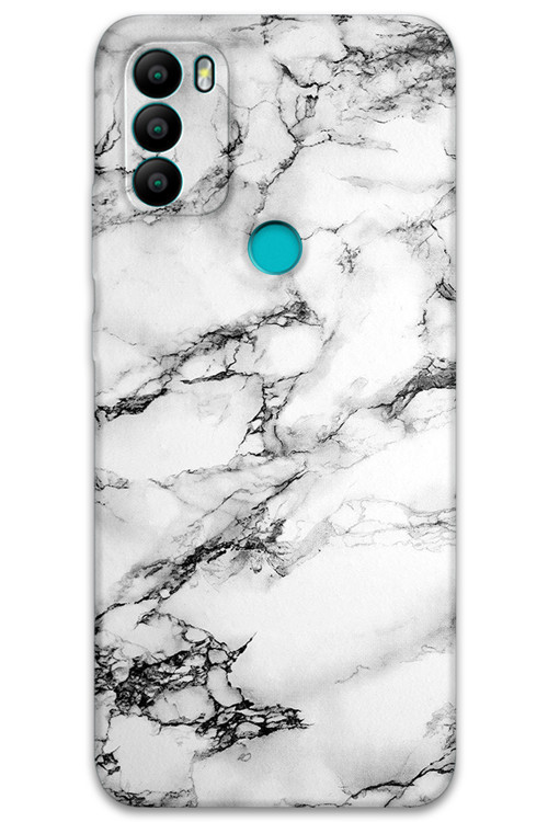 Gm 21 Plus Uyumlu Mermer Desenli Telefon Kılıfı + Ekran Koruyucu - 5817