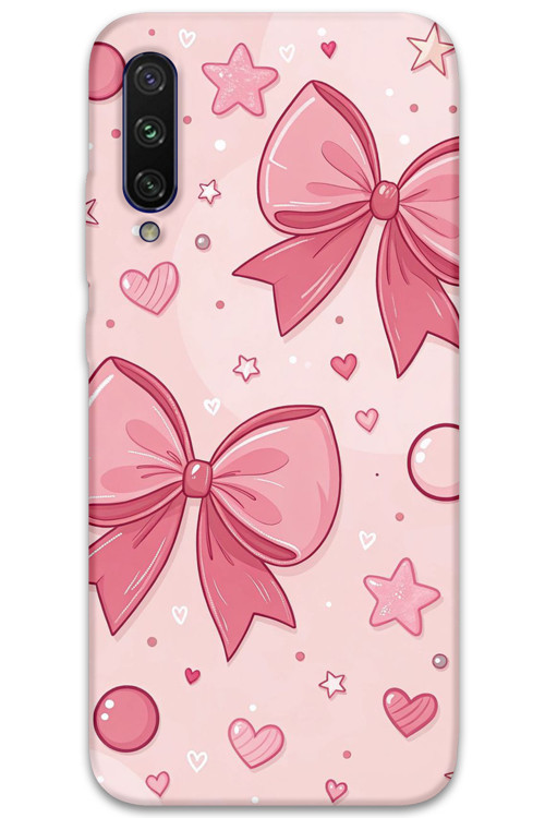 Xiaomi Mi A3 Uyumlu Kurdele Desenli Telefon Kılıfı + Ekran Koruyucu - 5803