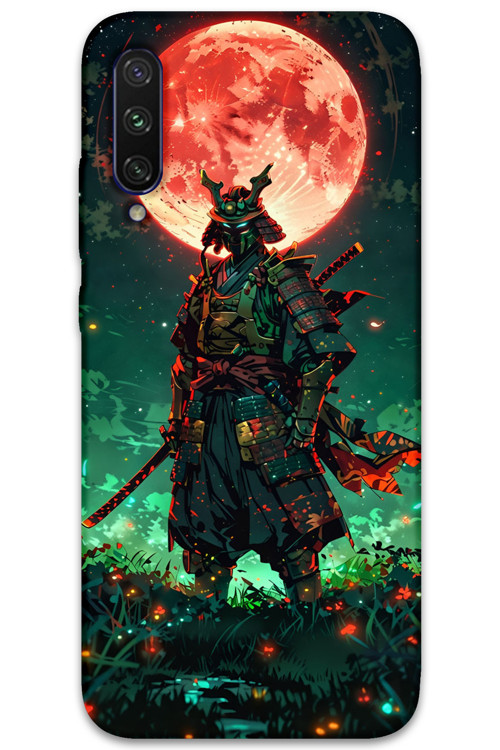 Xiaomi Mi A3 Uyumlu Samuray Desenli Telefon Kılıfı + Ekran Koruyucu - 5822