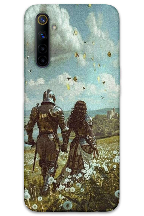Realme 6 Uyumlu Retro Desenli Telefon Kılıfı + Ekran Koruyucu - 5843