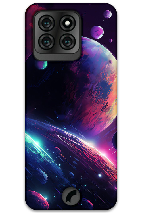 Reeder S71 Uyumlu Uzay Desenli Telefon Kılıfı + Ekran Koruyucu - 5862