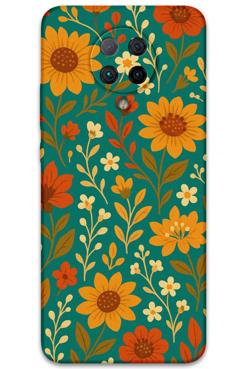 Poco F2 Pro Uyumlu Çiçek Desenli Telefon Kılıfı + Ekran Koruyucu - 5786