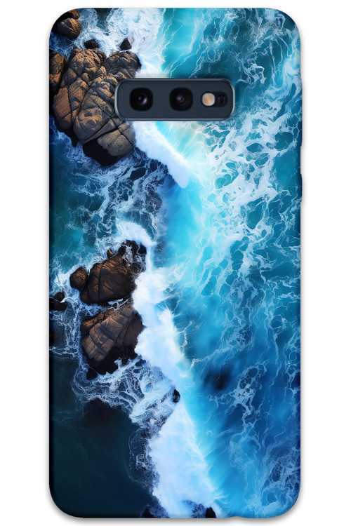Galaxy S10E Uyumlu Mermer Desenli Telefon Kılıfı + Ekran Koruyucu - 5810
