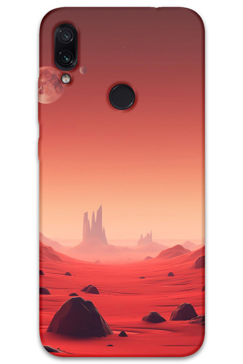 Xiaomi Redmi Note 7 Uyumlu Uzay Desenli Telefon Kılıfı + Ekran Koruyucu - 5859