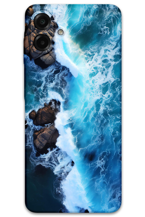 Galaxy A07 Uyumlu Mermer Desenli Telefon Kılıfı + Ekran Koruyucu - 5810