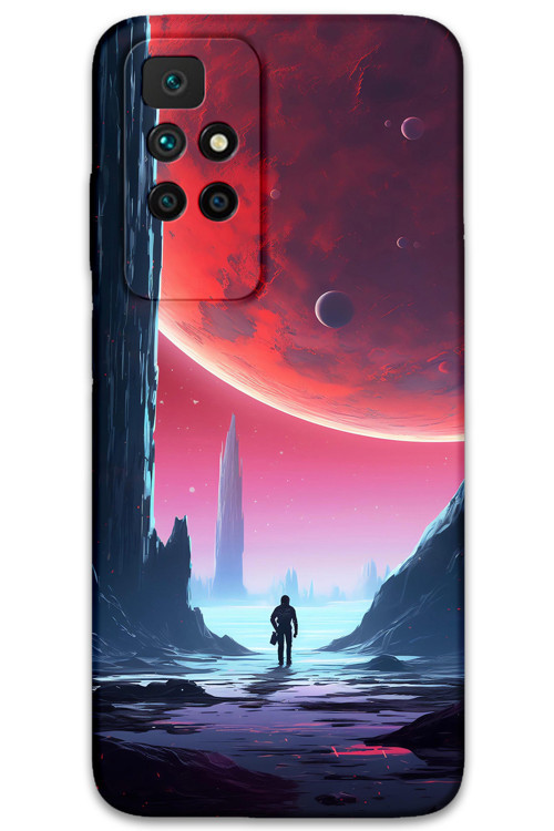 Xiaomi Redmi 10 Uyumlu Uzay Desenli Telefon Kılıfı + Ekran Koruyucu - 5860