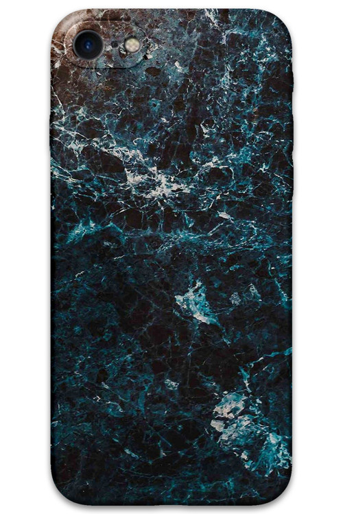 İphone 8 Uyumlu Mermer Desenli Telefon Kılıfı + Ekran Koruyucu - 5819