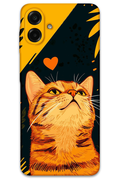 Galaxy A07 Uyumlu Kedi Desenli Telefon Kılıfı + Ekran Koruyucu - 5783