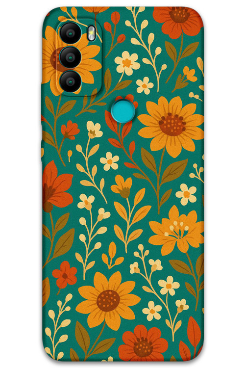 Gm 21 Plus Uyumlu Çiçek Desenli Telefon Kılıfı + Ekran Koruyucu - 5786