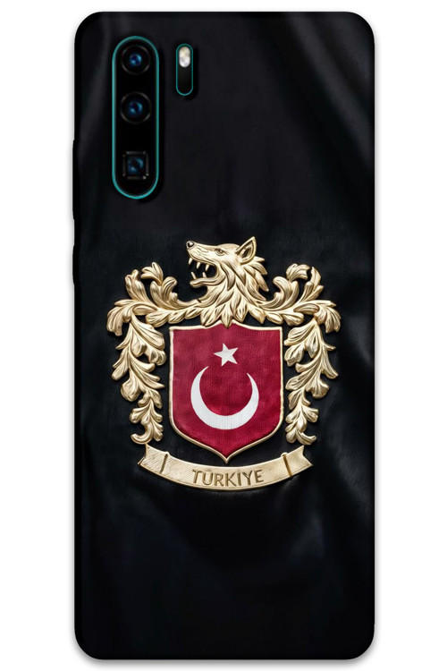 Huawei P30 Pro Uyumlu Türk Desenli Telefon Kılıfı + Ekran Koruyucu - 5855