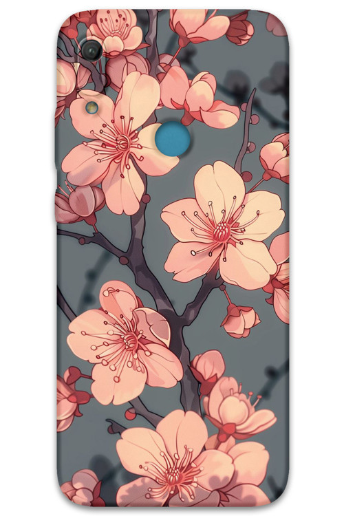 Huawei Y6S Uyumlu Çiçek Desenli Telefon Kılıfı + Ekran Koruyucu - 5801