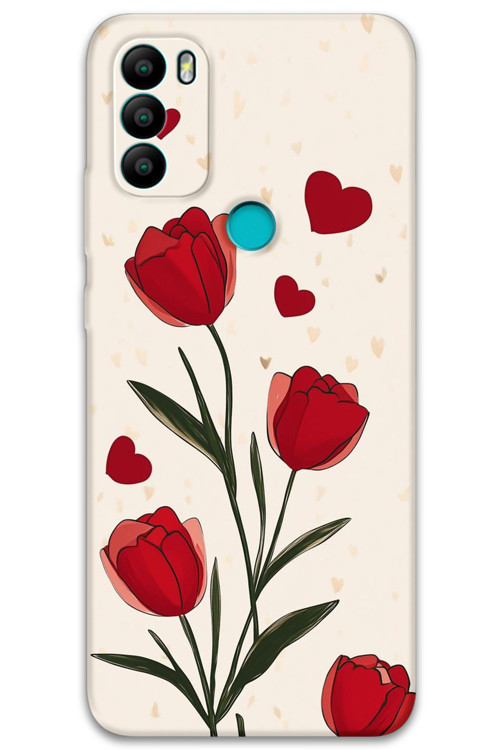 Gm 21 Plus Uyumlu Çiçek Desenli Telefon Kılıfı + Ekran Koruyucu - 5789
