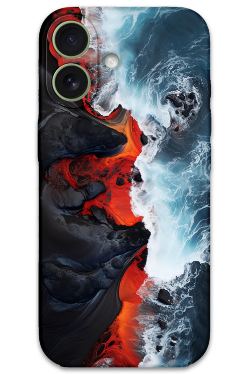 İphone 16 Plus Uyumlu Mermer Desenli Telefon Kılıfı + Ekran Koruyucu - 5811