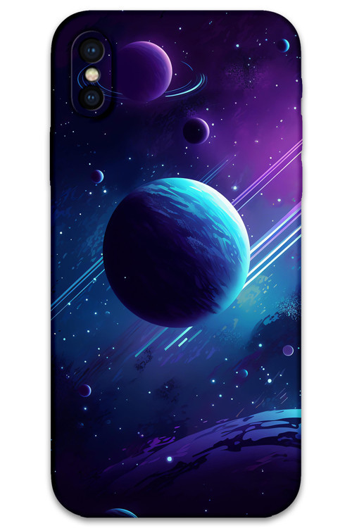 İphone Xs Uyumlu Uzay Desenli Telefon Kılıfı + Ekran Koruyucu - 5866