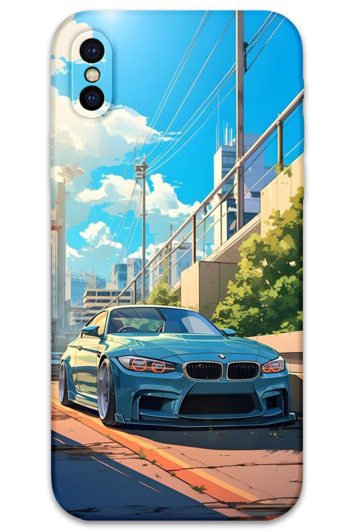 İphone X Uyumlu Araba Desenli Telefon Kılıfı + Ekran Koruyucu - 5760