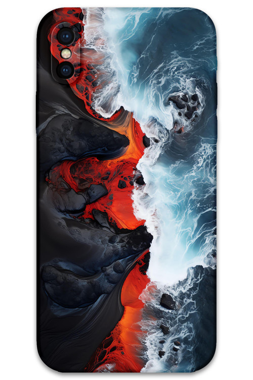 İphone X Uyumlu Mermer Desenli Telefon Kılıfı + Ekran Koruyucu - 5811