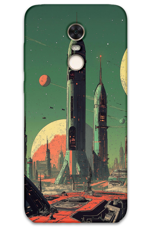 Xiaomi Redmi 5 Plus Uyumlu Uzay Desenli Telefon Kılıfı + Ekran Koruyucu - 5870